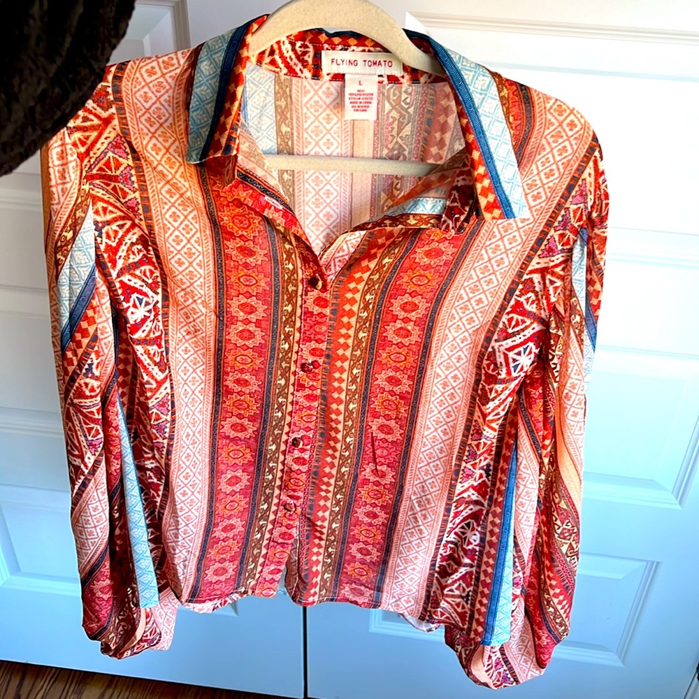 Brightly Colored Mayan/Aztec Pattern Balloon Slee… - image 2